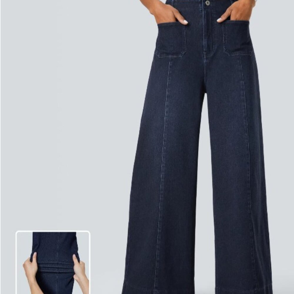 Halara Flex™ High Waist Wide-Legged Front Zip Jean NWOT Size S